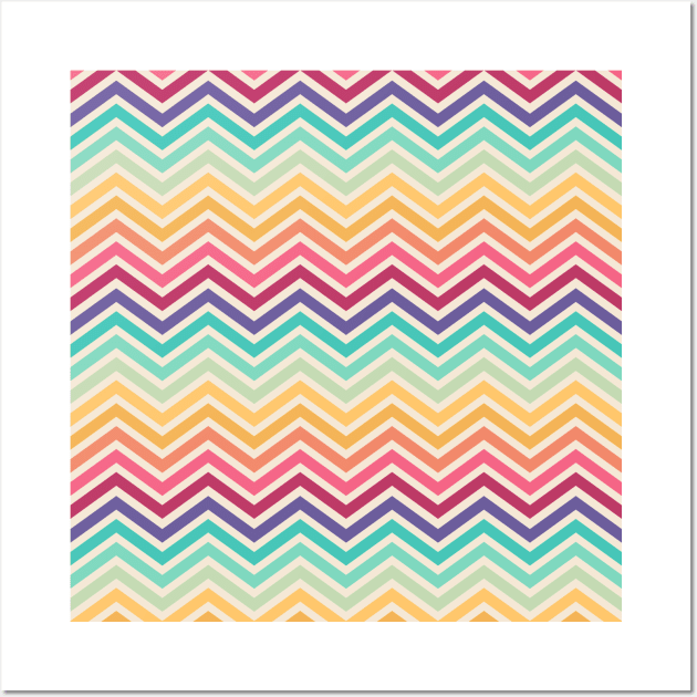 Zigzag Rainbow Colors Wall Art by JunkyDotCom